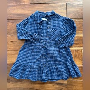 Blue Plaid Button-Up Dress